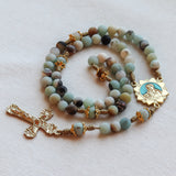 Madonna and Child Amazonite Stone Rosary
