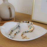 Madonna and Child Amazonite Stone Rosary