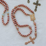 Madonna and Child Peach and Rosewood Rosary