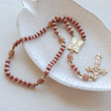 Madonna and Child Peach and Rosewood Rosary