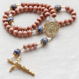 Miraculous Medal Rosewood and Sodalite Rosary