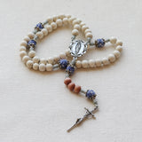 Our Lady of Guadalupe Recycled Blue Glass Rosary
