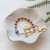Decade Rosary Keychain with Rosewood and Recycled Glass