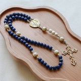 Mother Teresa Blue and White Calcutta Stone Rosary