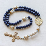 Mother Teresa Blue and White Calcutta Stone Rosary