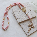 Our Lady of Lourdes Pink and Pearl Rosary