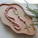 Our Lady of Guadalupe Pink and Peach Sunstone Rosary