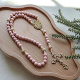 Our Lady of Lourdes Pink and Pearl Rosary