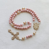 Our Lady of Lourdes Pink and Pearl Rosary