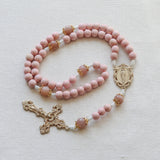 Our Lady of Guadalupe Pink and Peach Sunstone Rosary