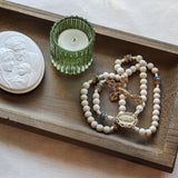 Our Lady of Guadalupe White and Blue Aventurine Rosary