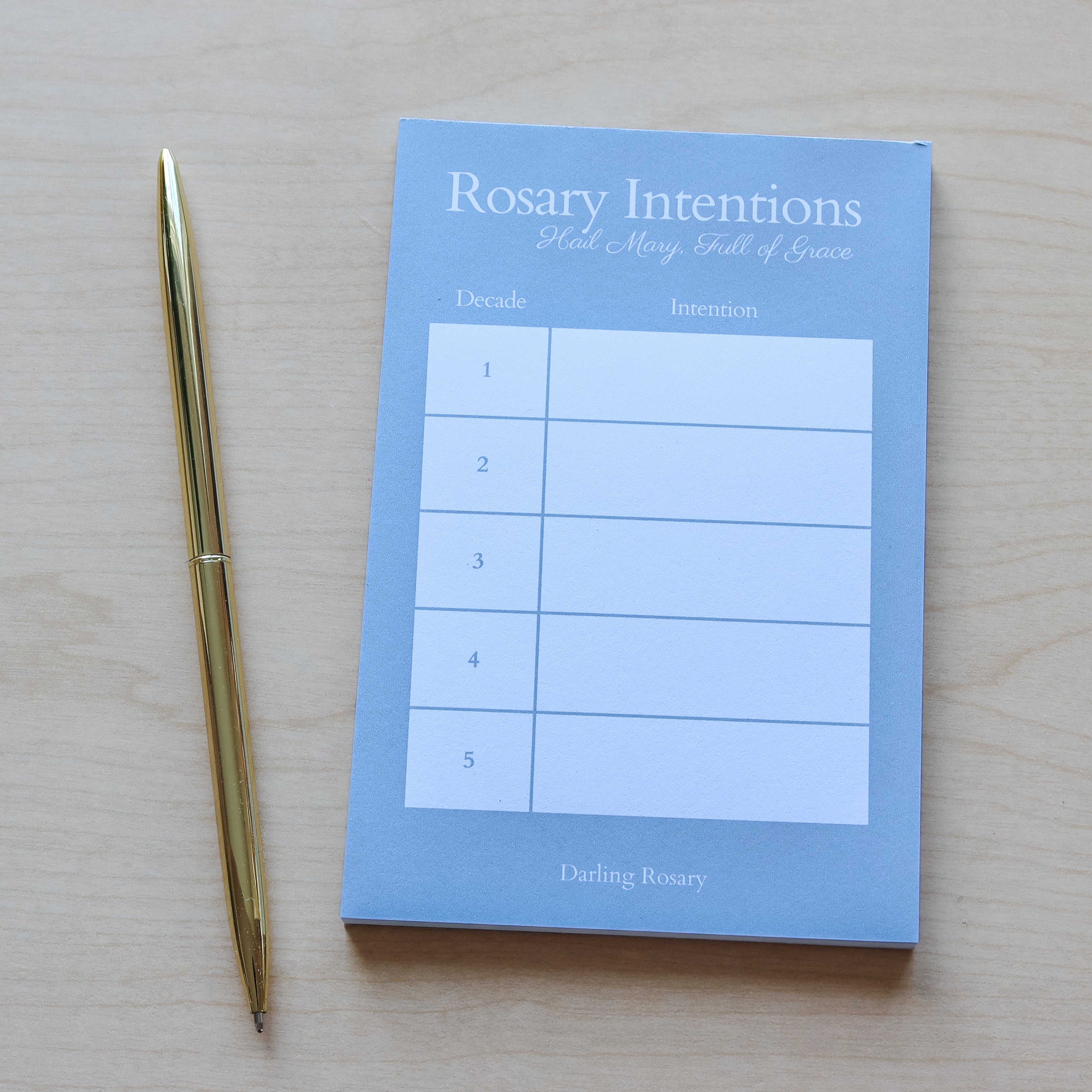 Rosary Intentions by the Decade Handmade Notepad
