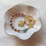 Decade Rosary Keychain with Rosewood and Turquoise