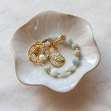 Decade Rosary Keychain with Amazonite and Freshwater Pearl