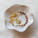 Decade Rosary Keychain with Rosewood and Rose Quartz