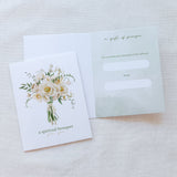 White Spiritual Bouquet Prayer Card