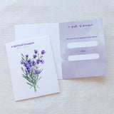 Purple Spiritual Bouquet Prayer Card