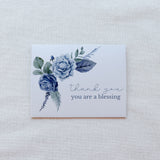 Blue Watercolor Thank You Card