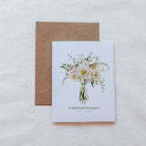 White Spiritual Bouquet Prayer Card