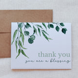Greenery Watercolor Thank You Card