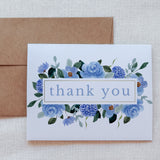 Blue Watercolor Thank You Card