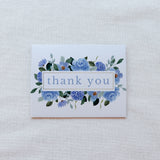 Blue Watercolor Thank You Card