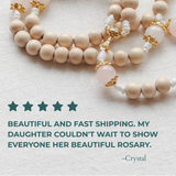 Baptism Communion Cup Rose Quartz Rosary