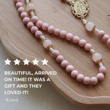 Our Lady of Lourdes Pink and Rose Quartz Rosary