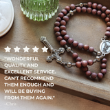 Brown and Stainless Steel Saint Michael Rosary