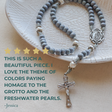 Freshwater Pearl Our Lady of Lourdes Gray Rosary
