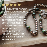 Saint Benedict Stainless Steel and Turquoise Rosary
