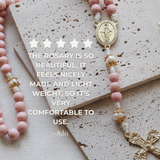 Miraculous Medal Pink and Pearl Rosary