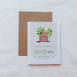 Custom Baptism Card Watercolor Church