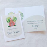 Custom Baptism Card Watercolor Church